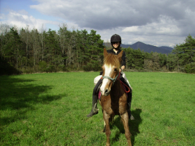 A cheval au pied du Mont Aguille